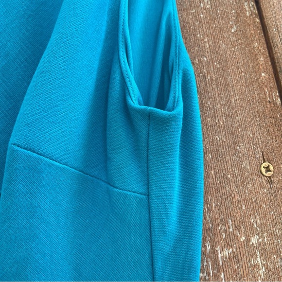 CACHE CONTOUR Women’s Blue Teal Sheath Pencil Dress Sleeveless Mini Size 8 - Picture 5 of 11
